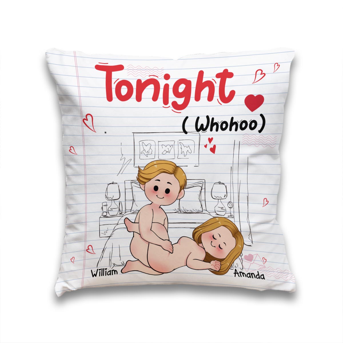 Tonight - Personalized Couple Throw Pillow
