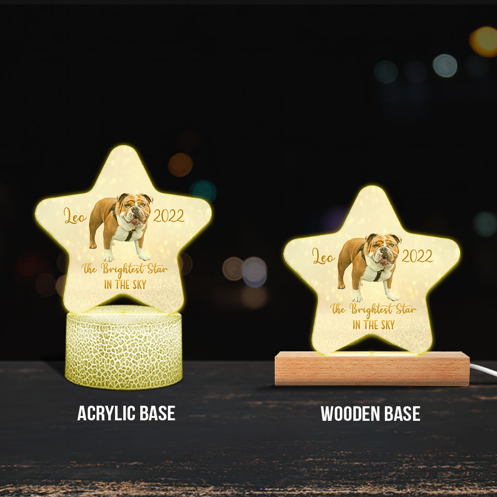 The Brightest Star In The Sky - Cat gift for who lose cat - Personalized Shaped Plaque Light Base