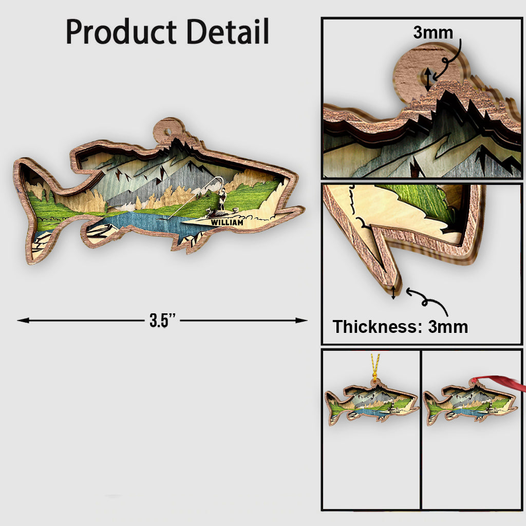 Bass Fishing - Personalized Fishing Ornament