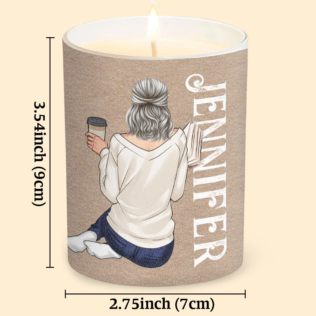 Smells Like She's Reading Again - Personalized Book Candle With Wooden Lid