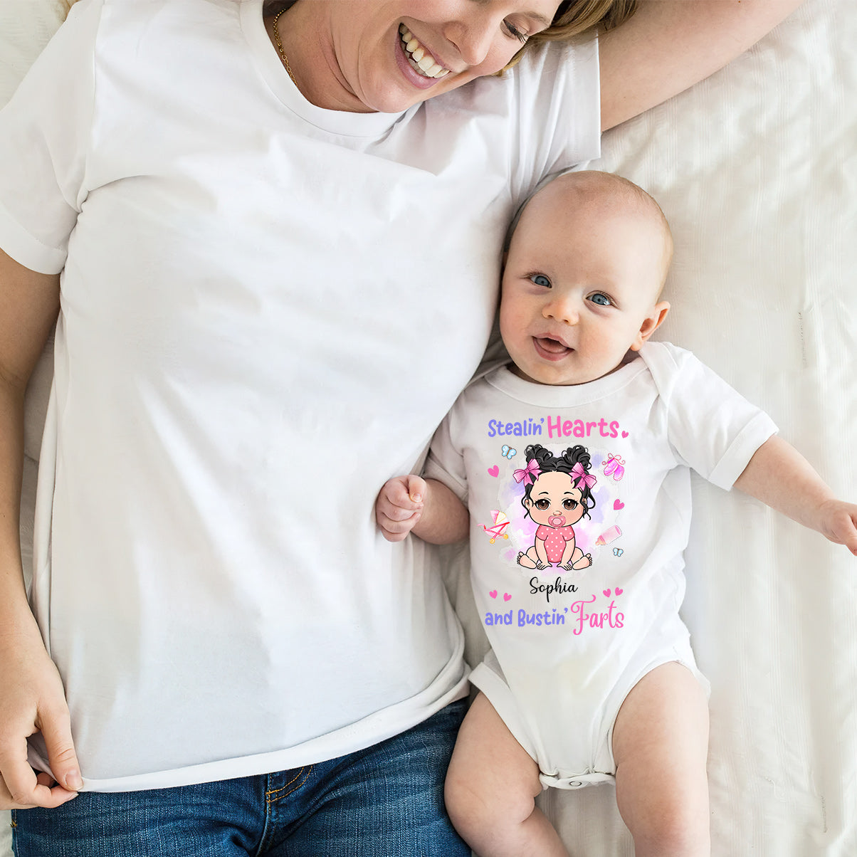 Stealing Hearts - Personalized Newborn Baby Onesie