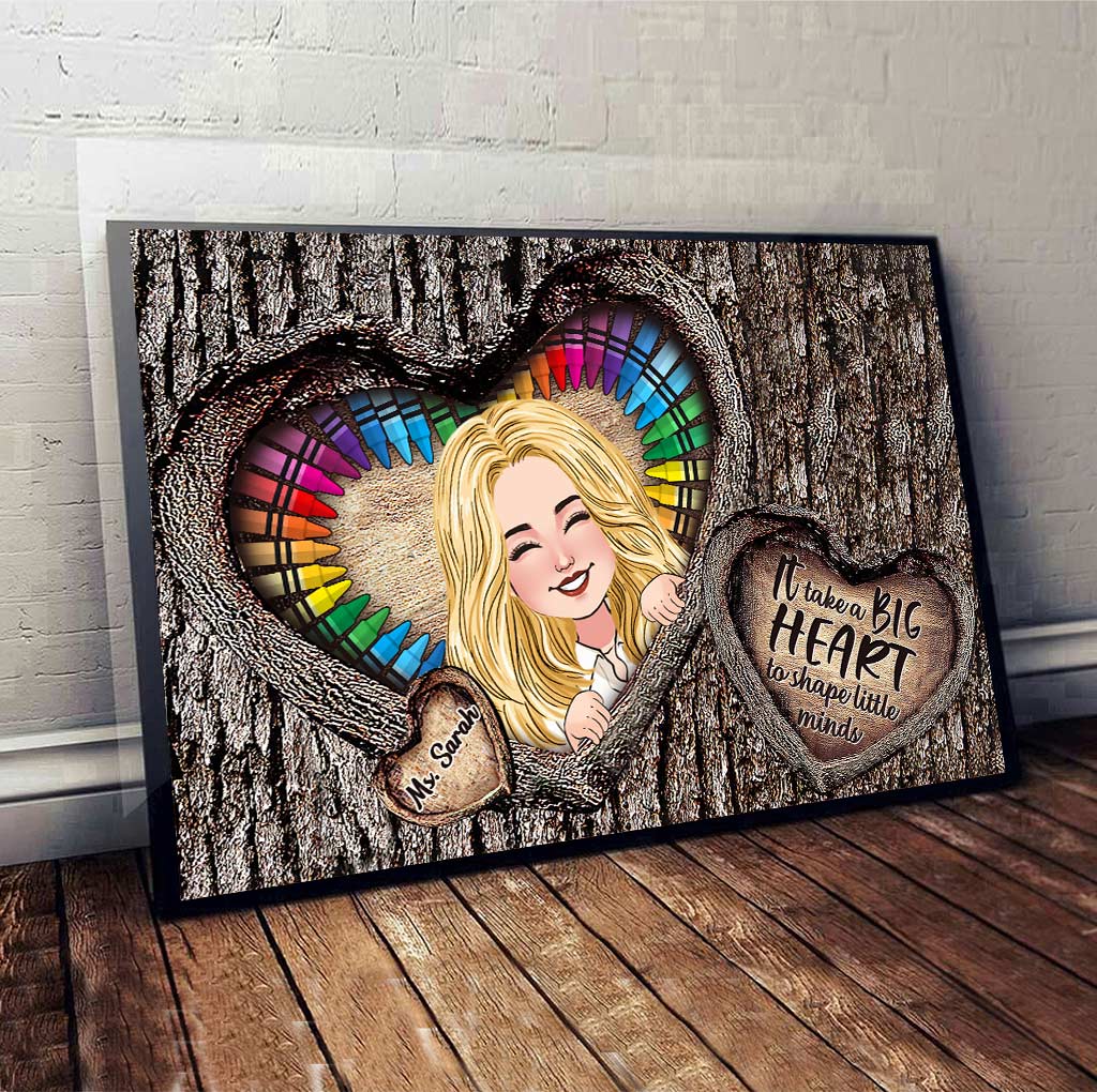 It Takes A Big Heart - Personalized Teacher Canvas And Poster