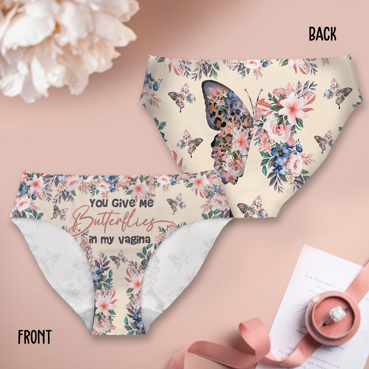 You Give Me Butterflies In My Vagina - Couple Women Briefs