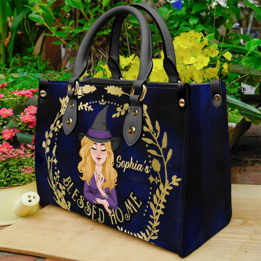 Blessed Home - Personalized Witch Leather Handbag