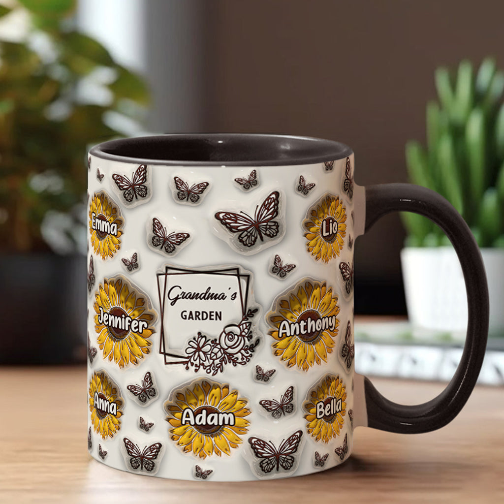 Le jardin de tournesols de grand-mère - Cadeau pour grand-mère - Mug personnalisé