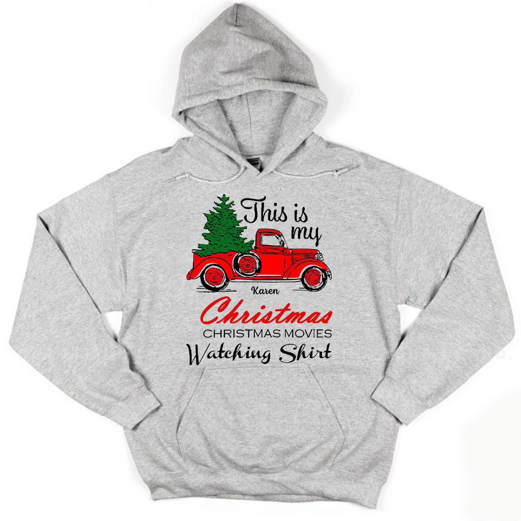 Voici mon t-shirt et mon sweat à capuche personnalisés pour regarder des films de Noël