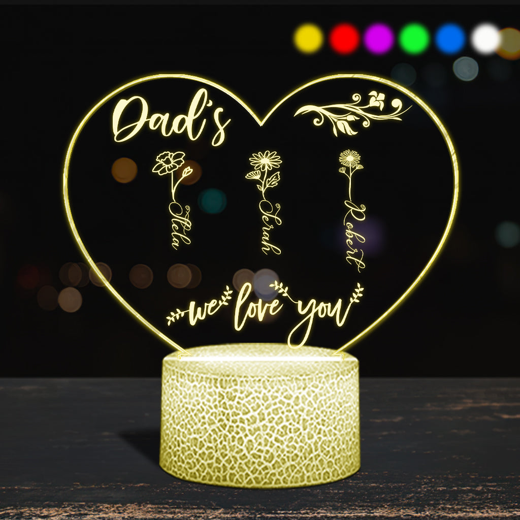 Mom’s Garden - Gift for grandma, mom, aunt, grandpa - Personalized Shaped Plaque Light Base