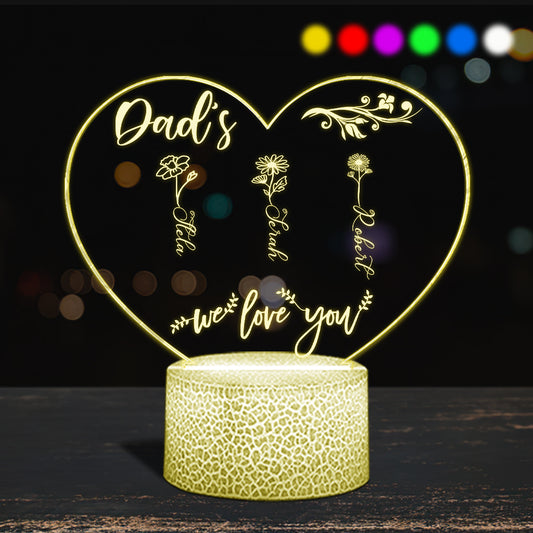 Mom’s Garden - Gift for grandma, mom, aunt, grandpa - Personalized Shaped Plaque Light Base