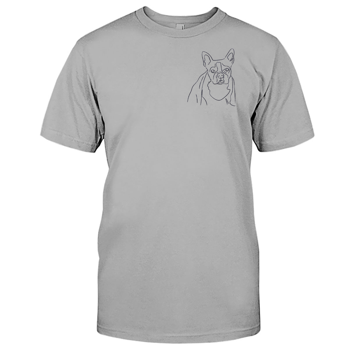 T-shirt brodé personnalisé avec motif de chien