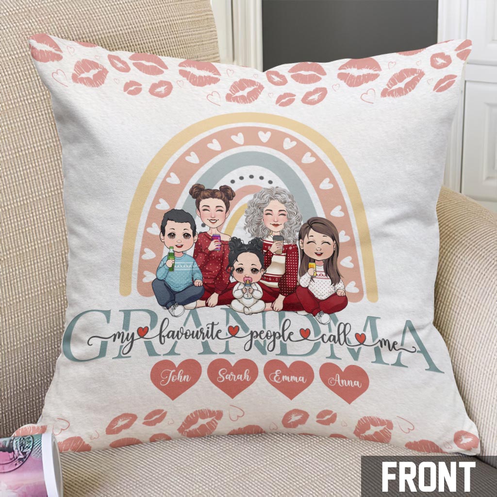 Mes personnes préférées m'appellent grand-mère - Coussin décoratif personnalisé « Grand-mère »