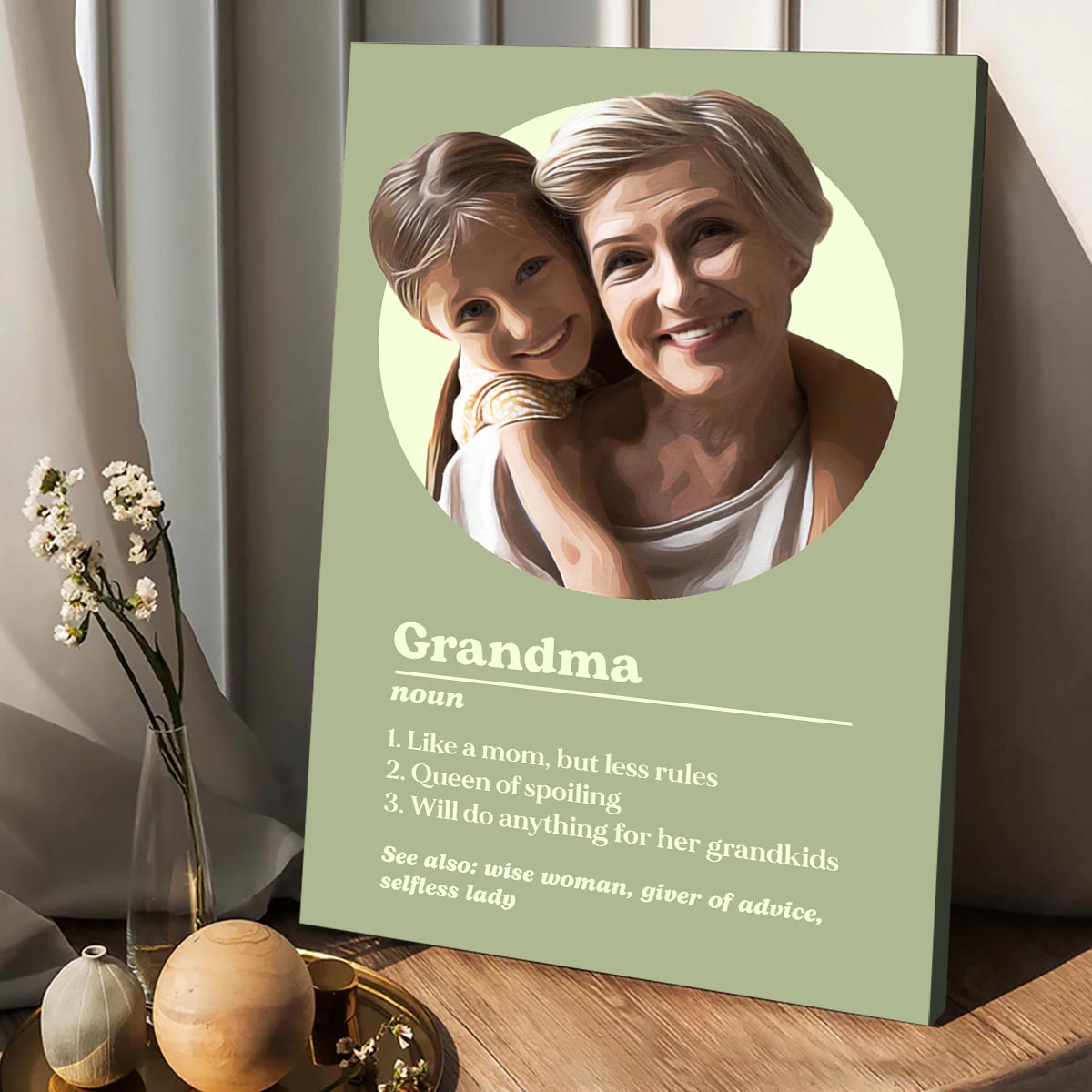 Grandma Portrait Definition - Personalized Grandma Canvas And Poster