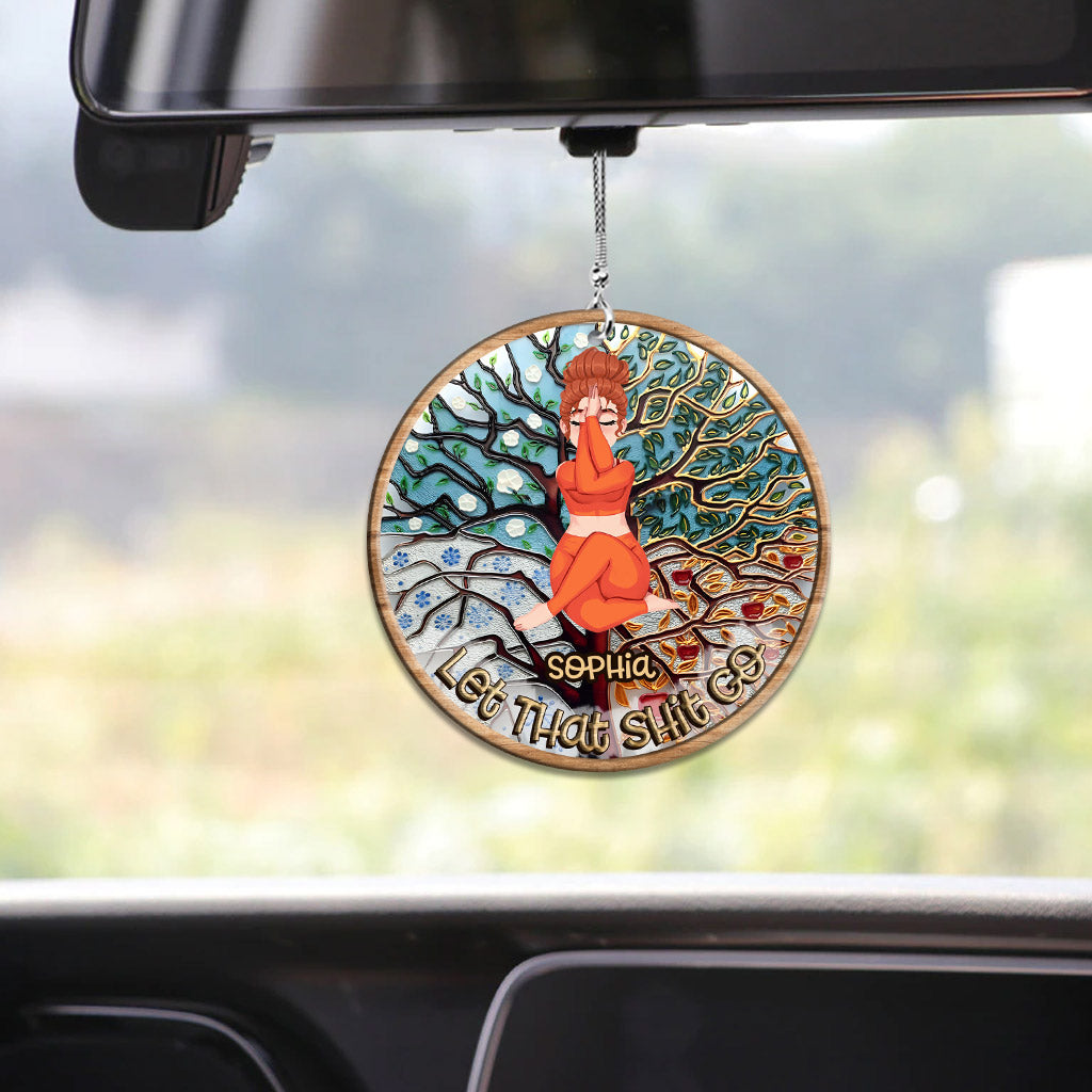 Let That Shit Go - Personalized Yoga Car Ornament