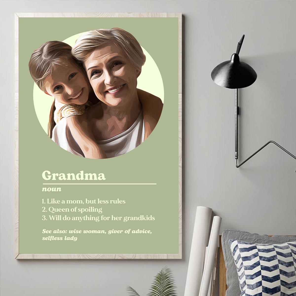 Grandma Portrait Definition - Personalized Grandma Canvas And Poster