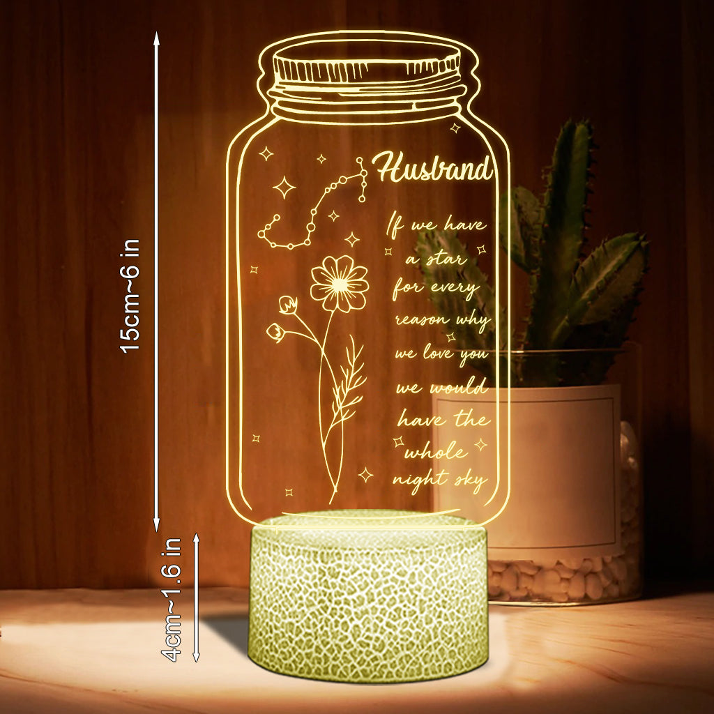 If I Had A Star Birth Flower Zodiac Sign - Gift for mom, grandma, daughter, wife, girlfriend, dad, grandpa, boyfriend, husband - Personalized Shaped Plaque Light Base