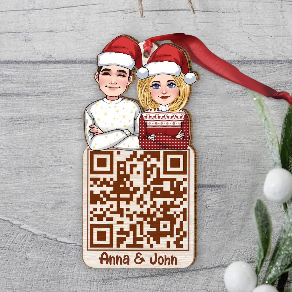 Christmas Couple QR Code - Personalized Couple Ornament