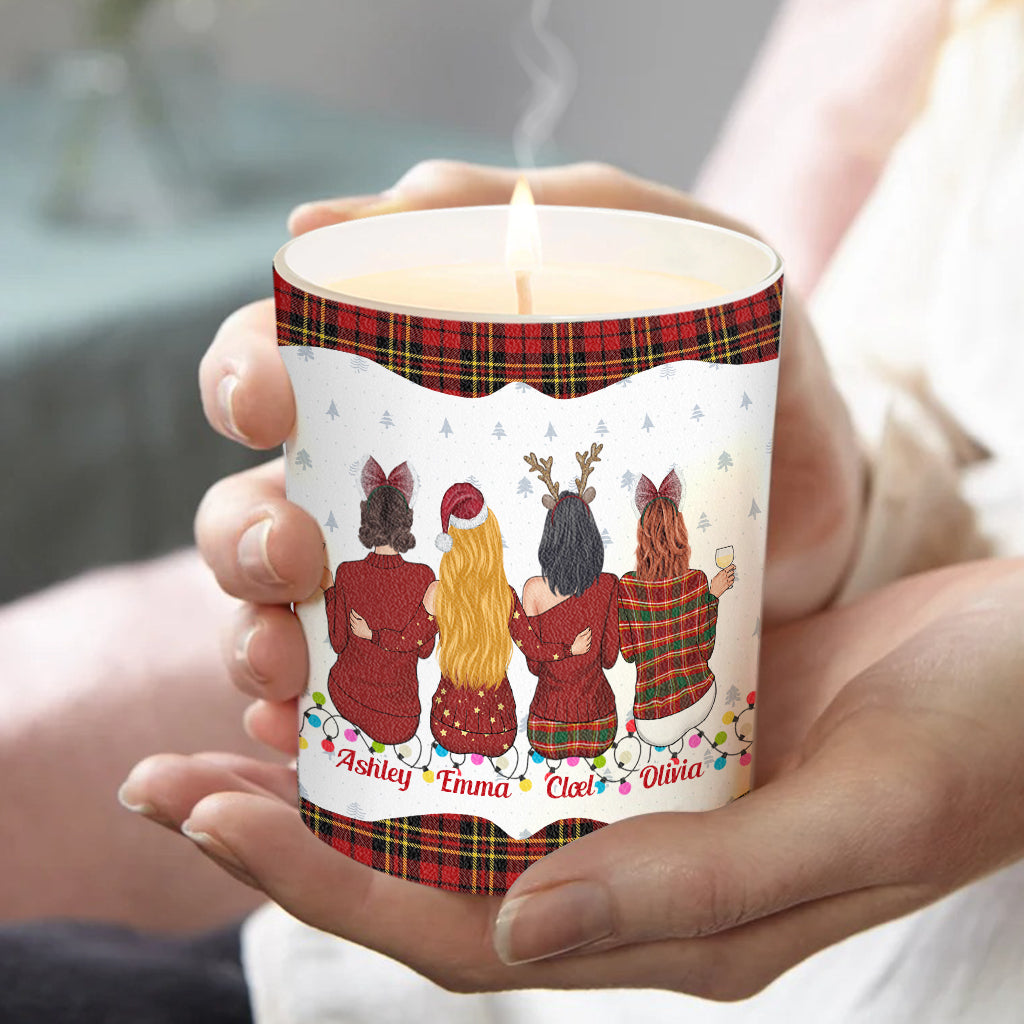 Coworkers Are Like Christmas Lights - Personalized Colleague Candle With Wooden Lid