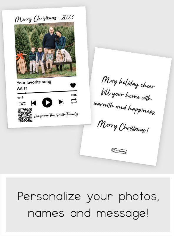 Photo Inserted Favorite Song Scannable QR Code - Personalized Family Greeting Card