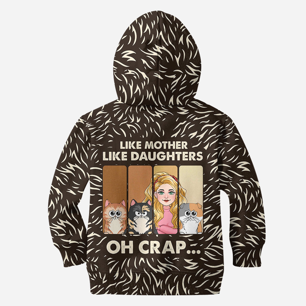 Wie die Mutter, so der Vater, so die Tochter, so der Sohn. Katzen- und Hundeliebhaber – personalisiertes T-Shirt mit Katzenmotiv.