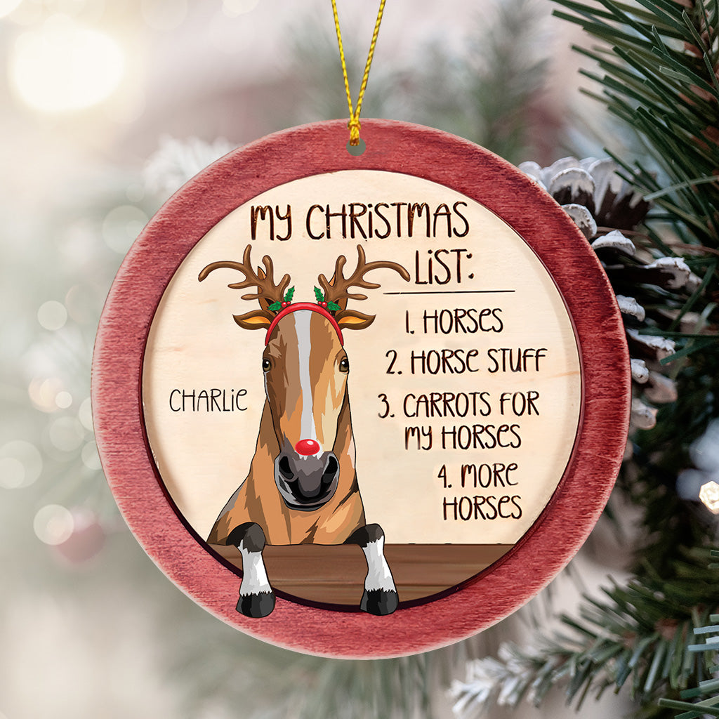 My Christmas List - Personalized Horse Ornament