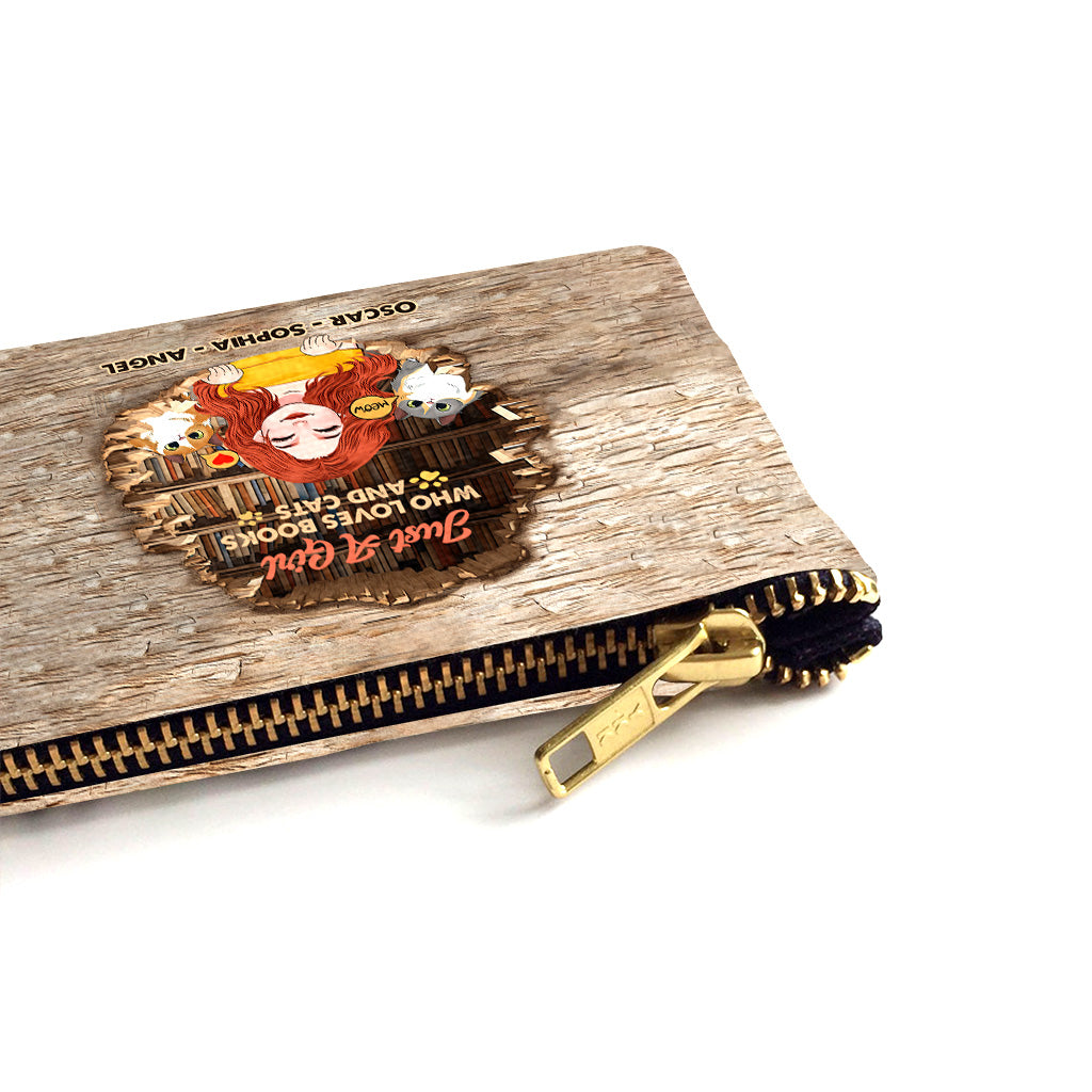 Love Books And Cats - Personalized Book Pouch