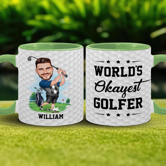 Weltweit mittelmäßigster Golfer – Personalisierte Golf-Akzent-Tasse