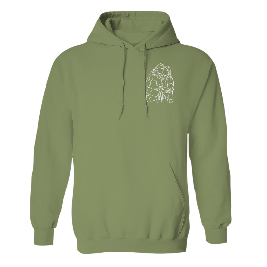 Custom Line Art - Personalized Bestie Embroidered Hoodie