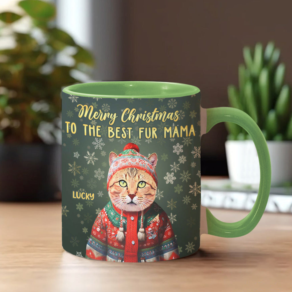 Personalized Christmas Pet Portrait - Gift for dog lovers, dog lover, cat lover - Personalized Accent Mug