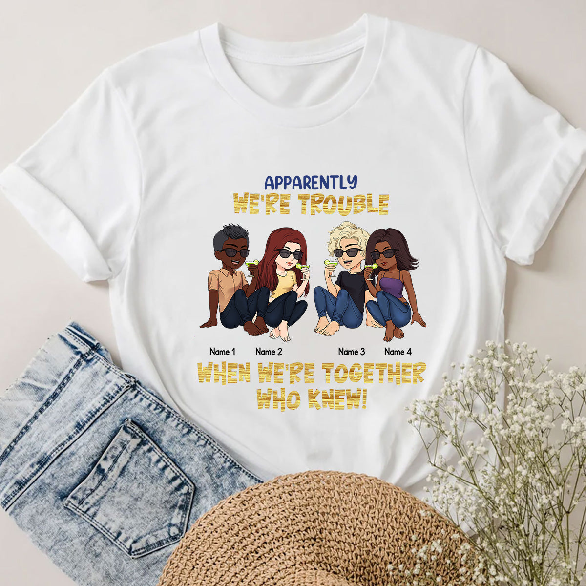 Beste Freundinnen sind die Schwestern, die wir uns selbst aussuchen – Geschenk für die beste Freundin – Personalisiertes T-Shirt und Hoodie