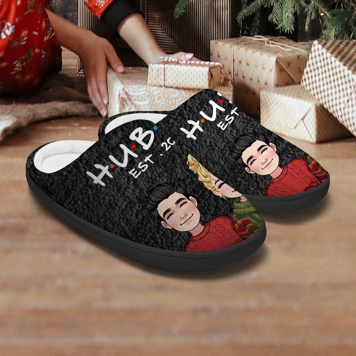 Hubby Wifey Since - gift for wife, husband - Personalized Slippers