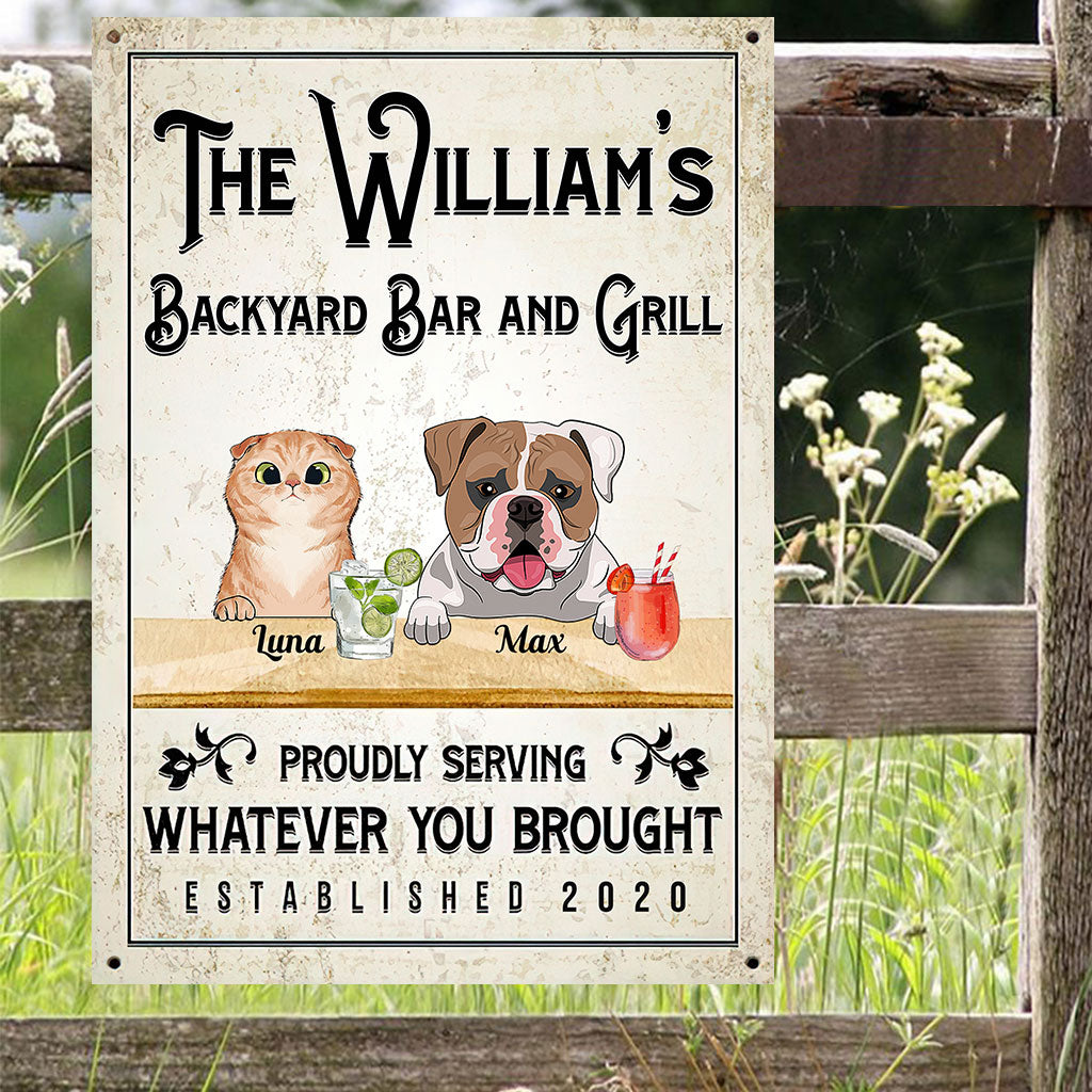 Welcome To Our Backyard - Personalized Backyard Rectangle Metal Sign