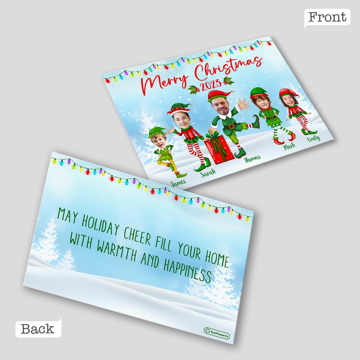 Merry Christmas - Personalized Family Greeting Card