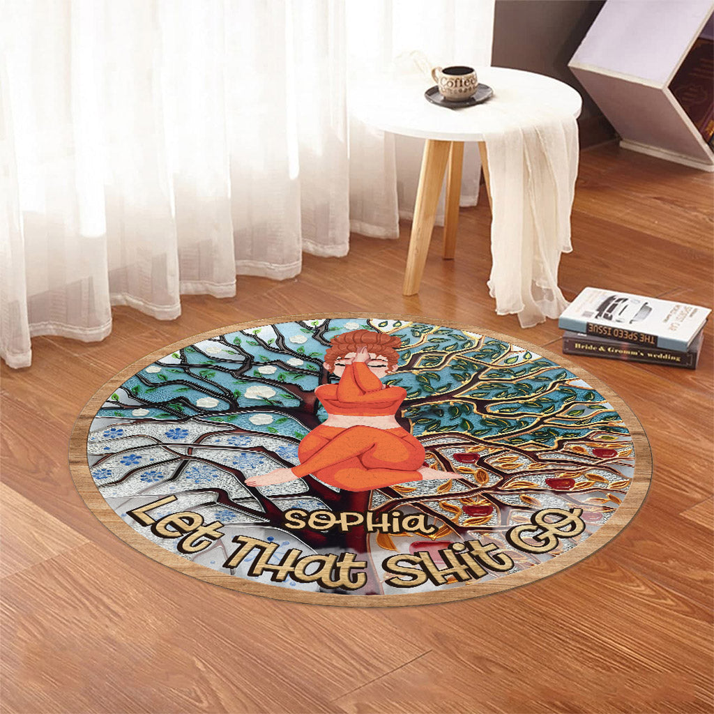 Lâchez prise - Tapis de yoga rond personnalisé