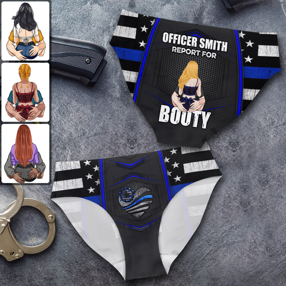 Report For Booty - Personalized Police Officer Women's Briefs