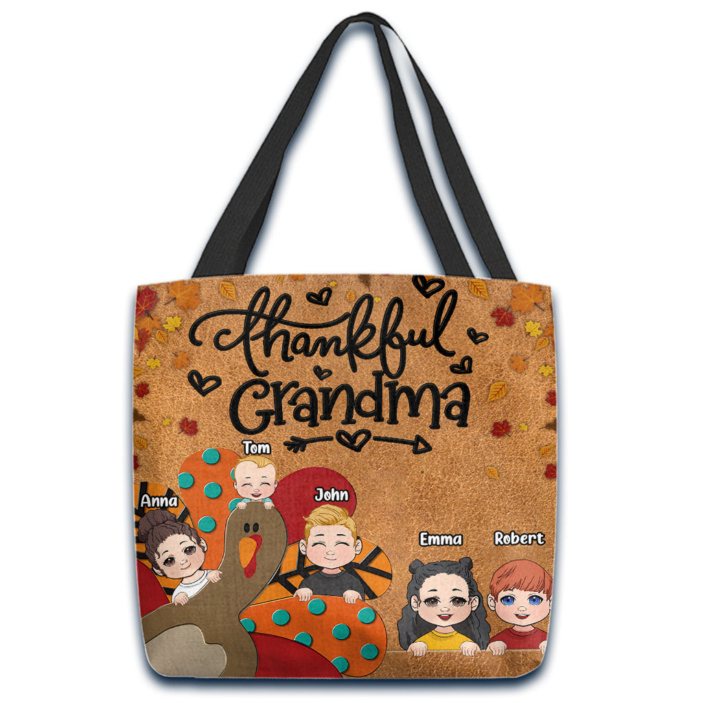 Thankful Grandma - Personalized Grandma Tote Bag