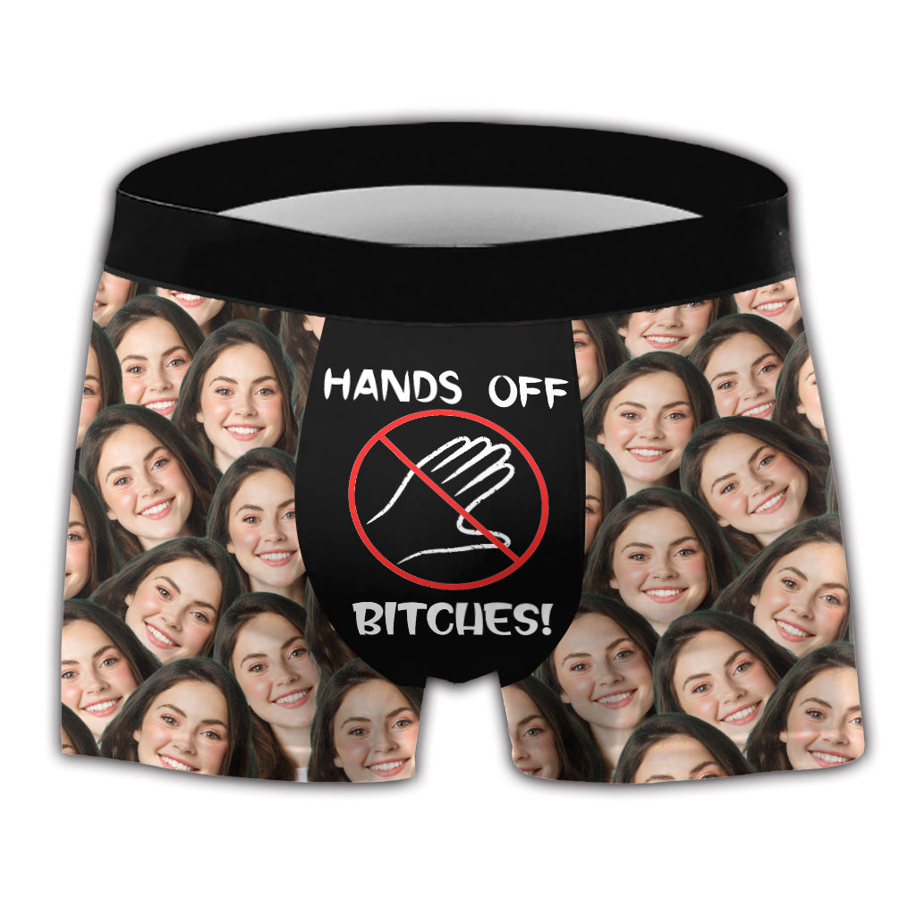Hands Off - Personalized Couple Men Boxer Briefs