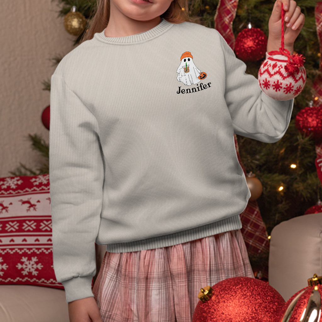 Little Ghost Ice Coffee - Personalized Halloween Ugly Sweater