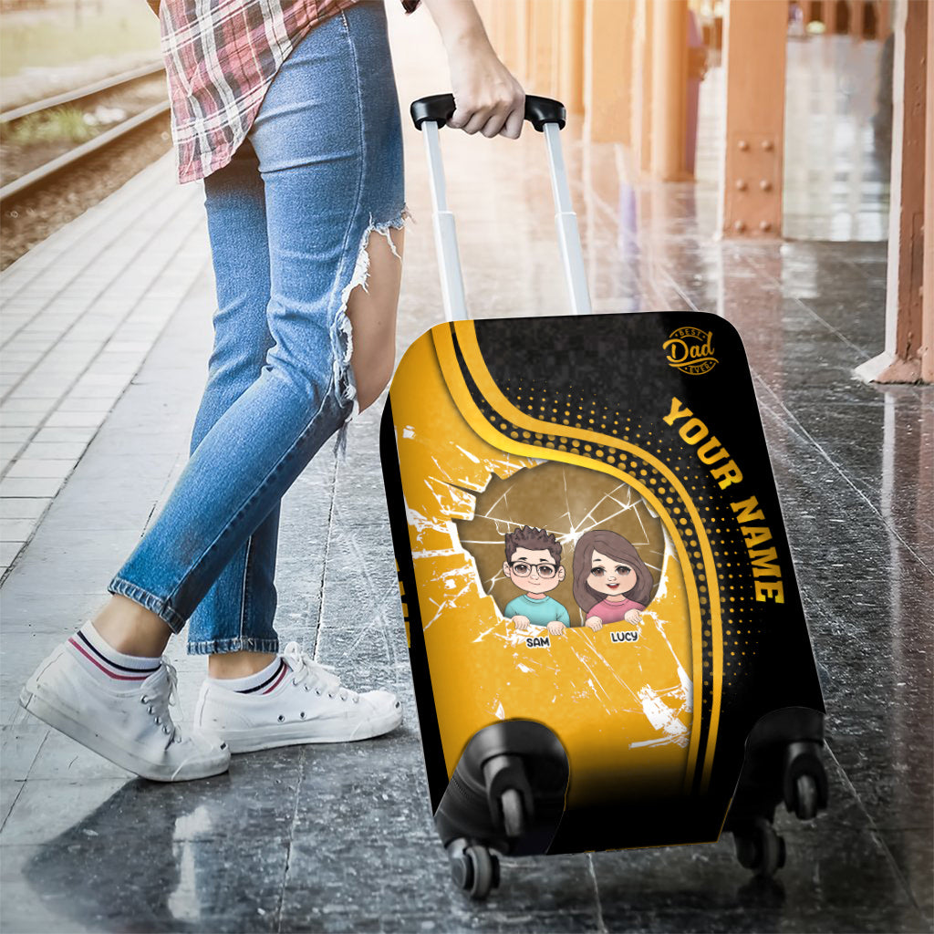Best Dad Ever - Personalized Father Luggage Cover
