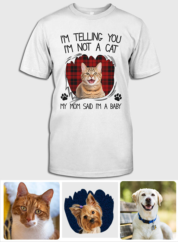 Meine Mama sagte, ich sei ein Baby – Personalisiertes Katzen-T-Shirt und Hoodie