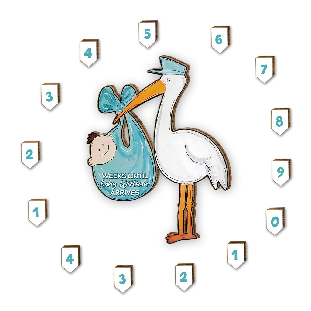 Baby Coming - Personalized Newborn Interchangeable Seasonal Wood Sign