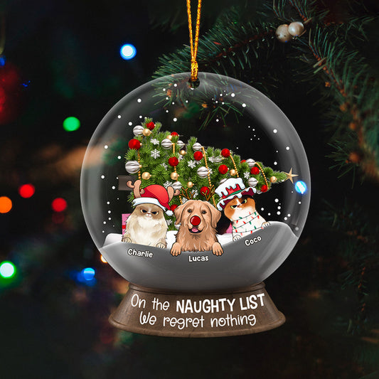 On The Naughty List - Personalized Cat Transparent Ornament