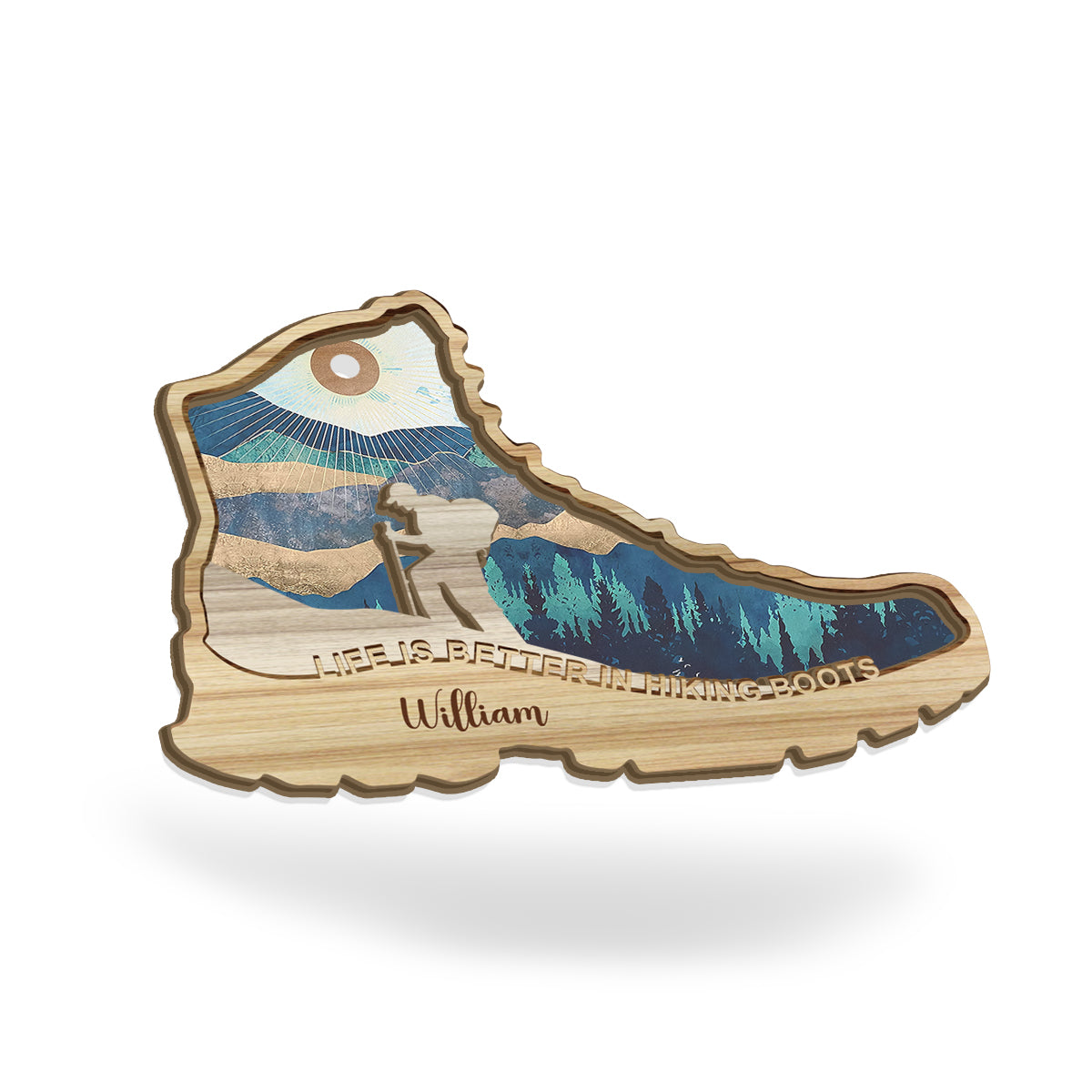 La vie est plus belle en chaussures de randonnée - Attrape-soleil de randonnée personnalisé