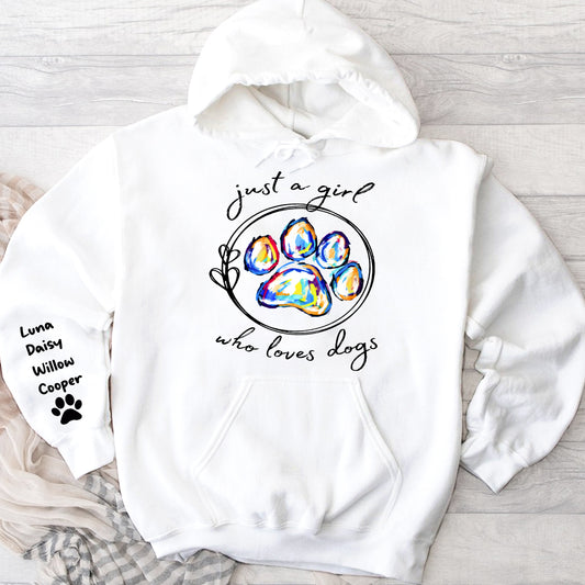 Einfach ein Mädchen, das Hunde liebt – personalisiertes T-Shirt mit Hundemotiv