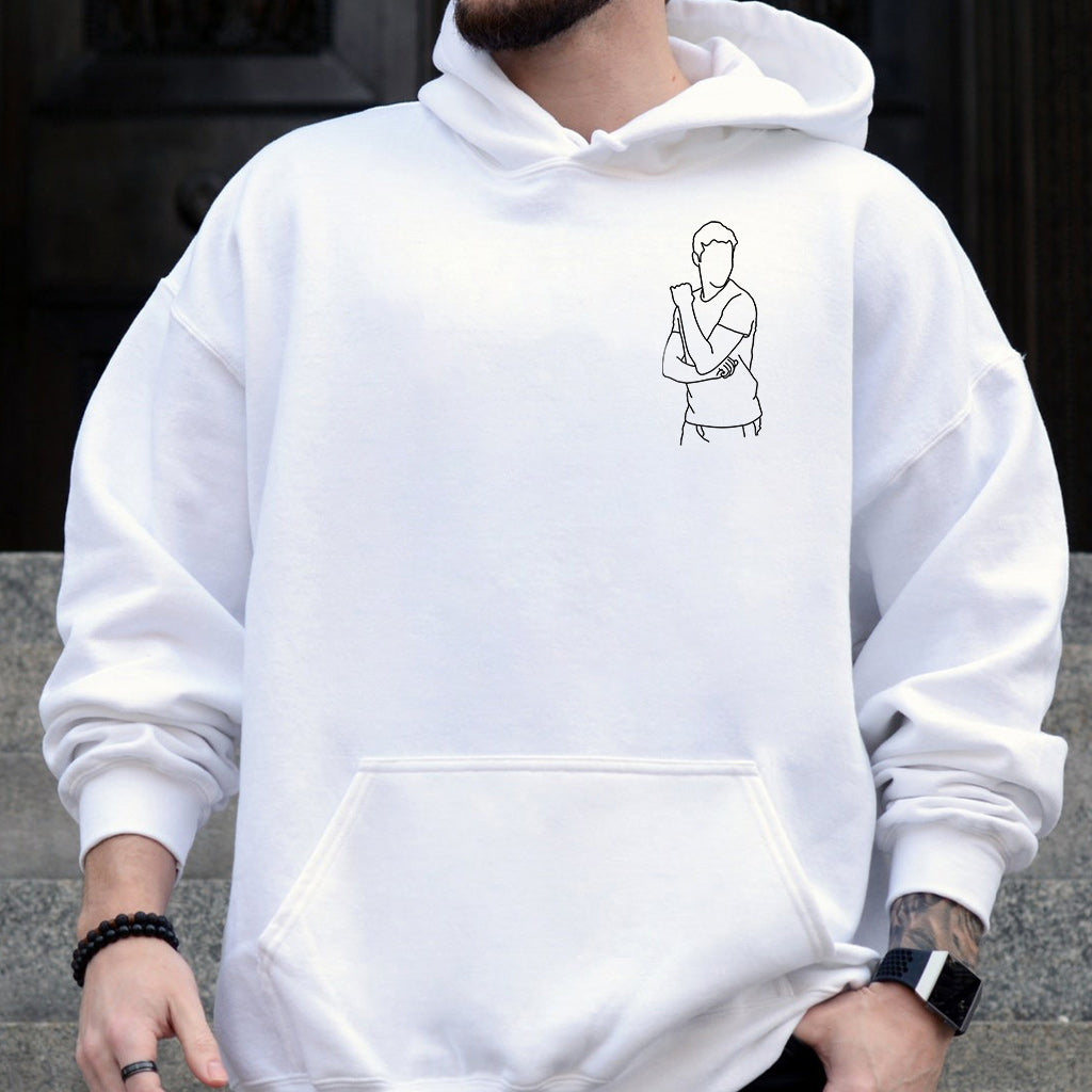 Sweat à capuche brodé personnalisé avec motif au trait - Petit-fils