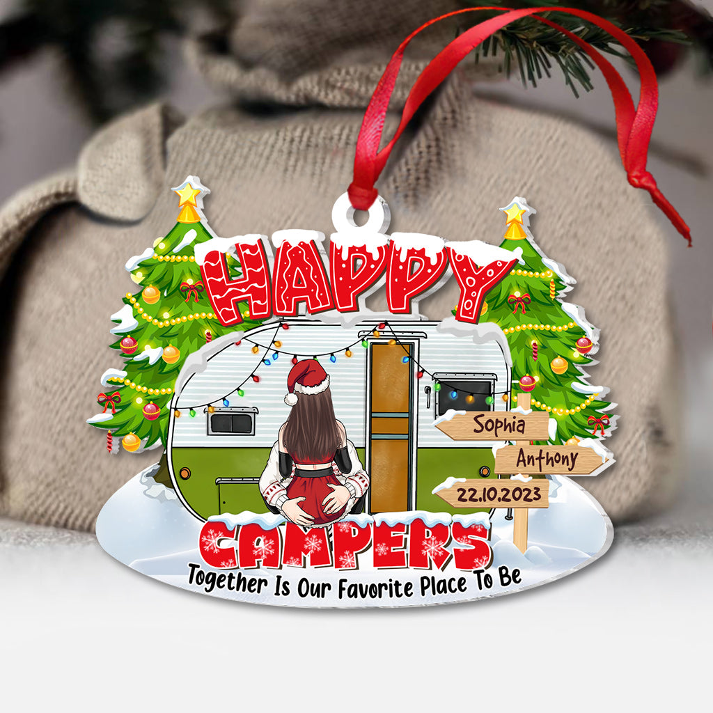 Happy Campers - Camping gift for husband, boyfriend, girlfriend, wife - Personalized Ornament