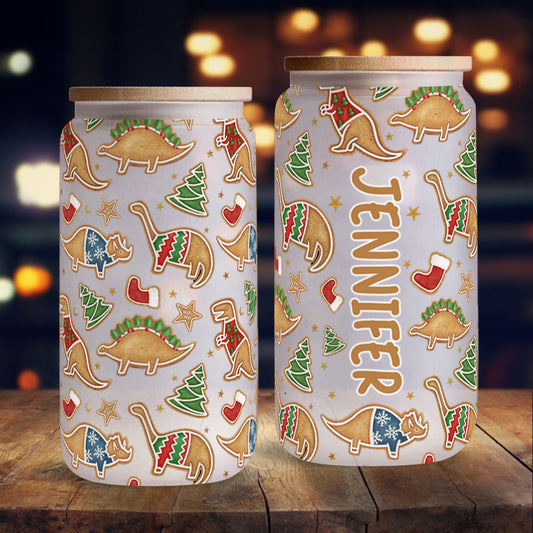 Joyeux Noël - Verre à canette personnalisé dinosaure