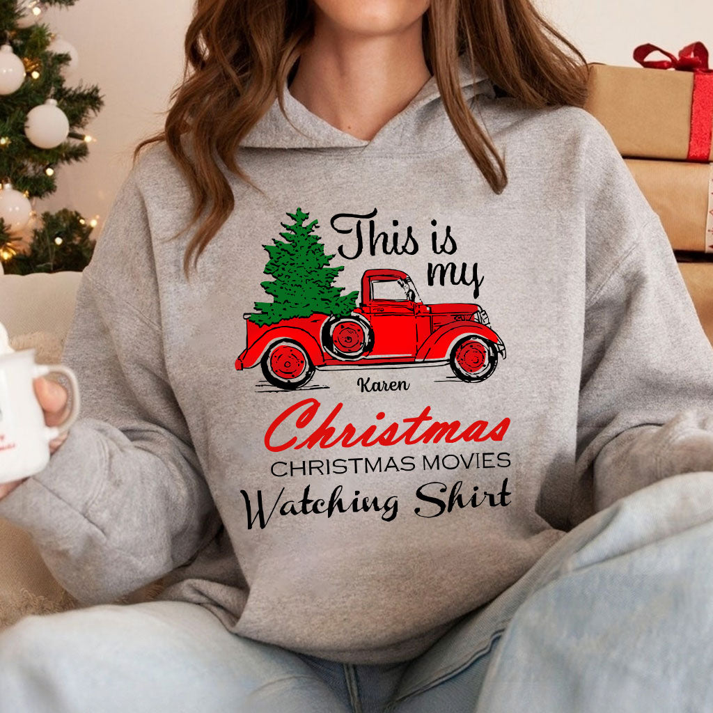 Voici mon t-shirt et mon sweat à capuche personnalisés pour regarder des films de Noël
