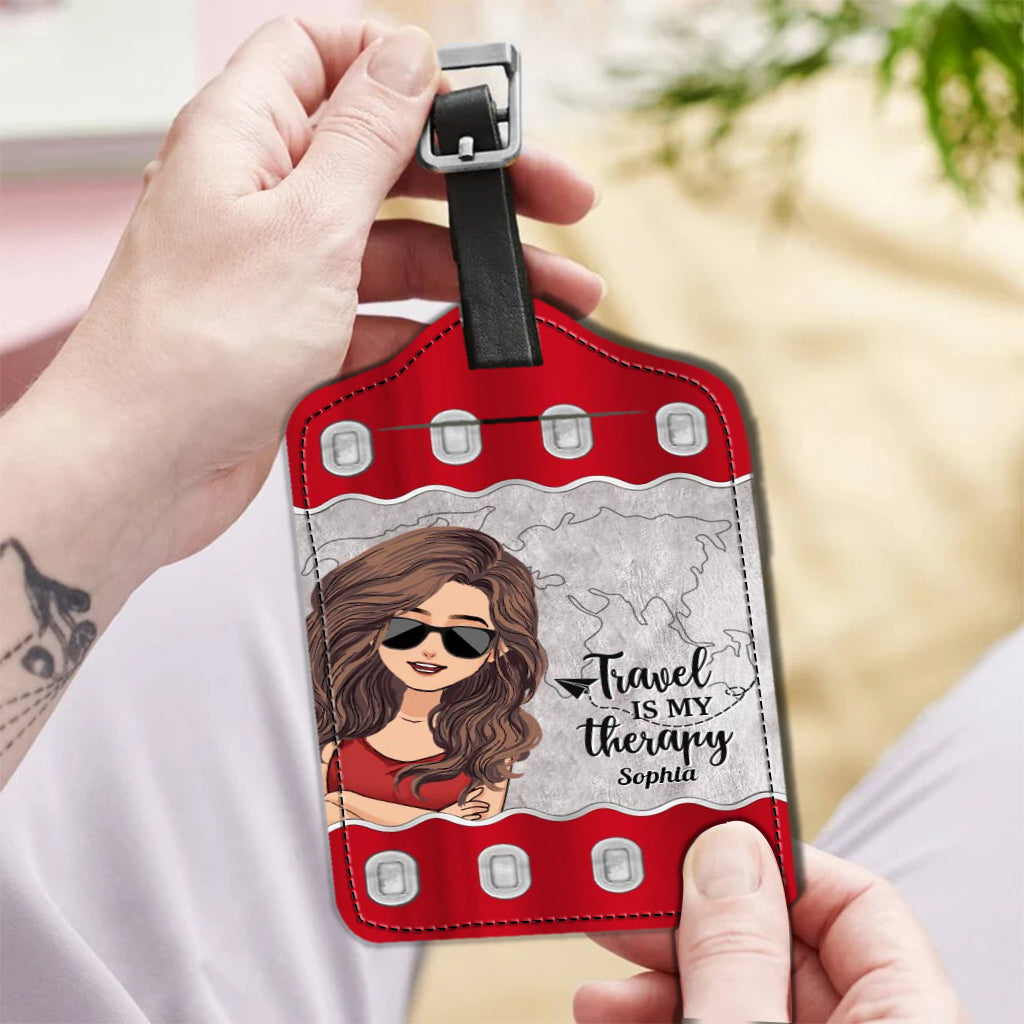 It's Time For New Adventure - Travelling gift for mom, daughter, granddaughter, wife, girlfriend, friend - Personalized Leather Luggage Tag