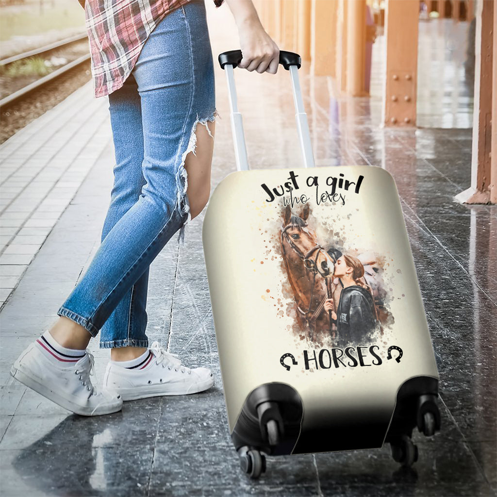Just A Girl Who Loves Horses - Personalized Horse Luggage Cover