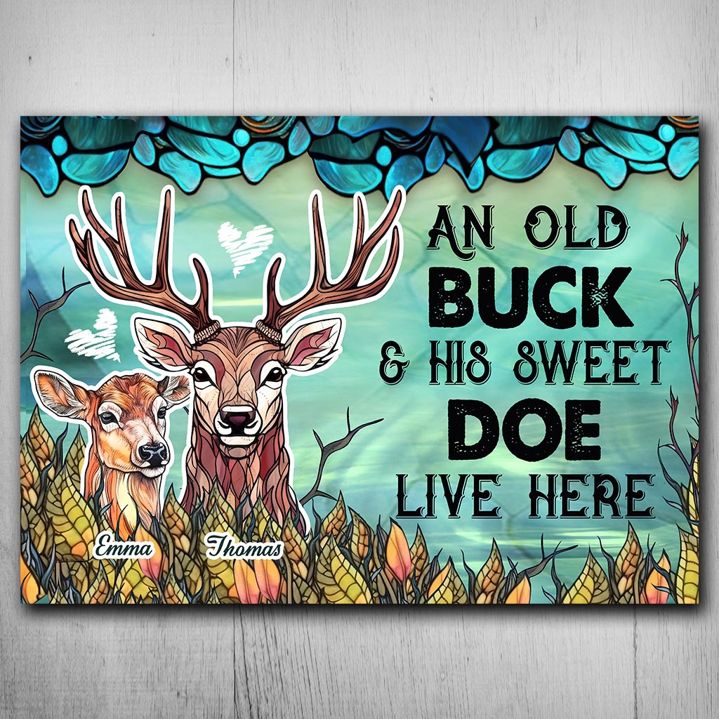 Live Here - Personalized Hunting Rectangle Metal Sign