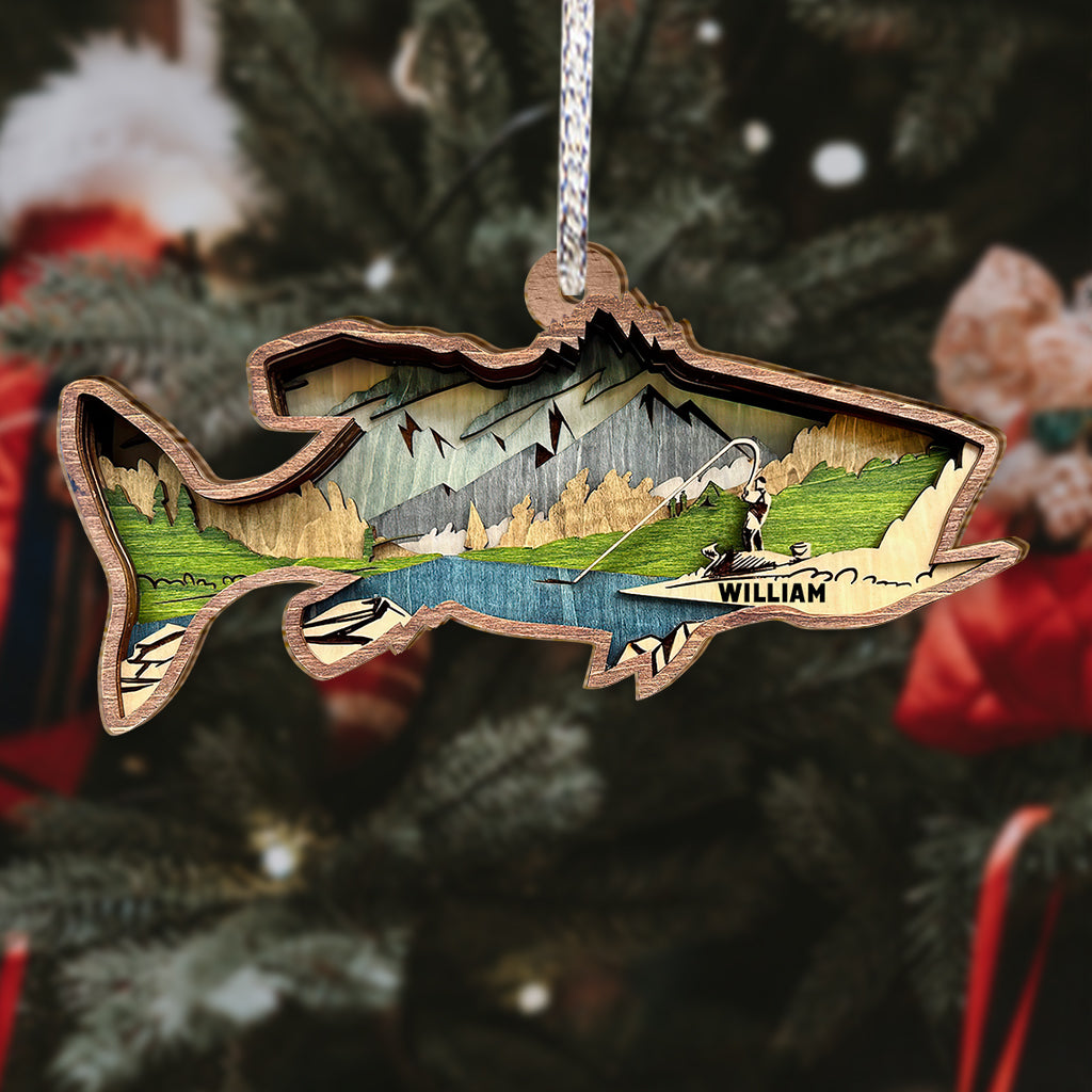Bass Fishing - Personalized Fishing Ornament